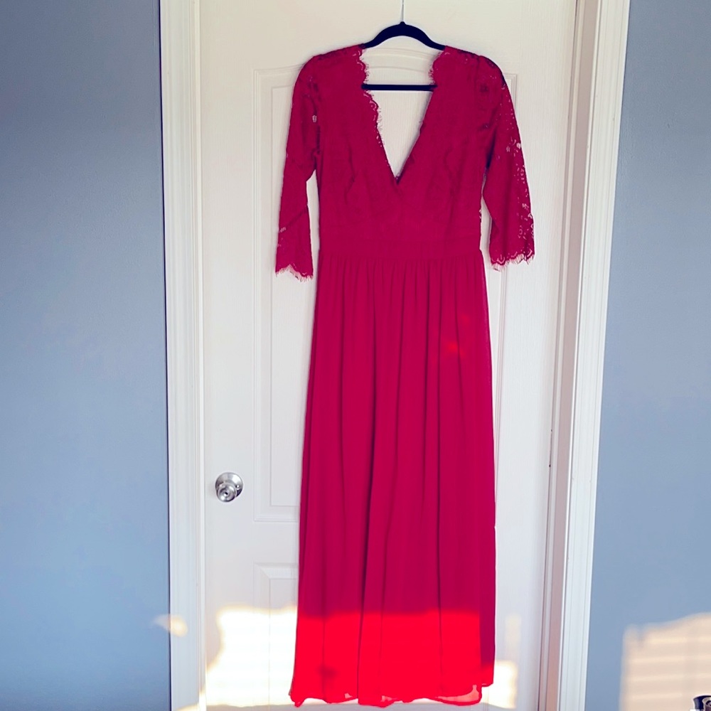 Sheshow Ellegent Red Dinner Dress